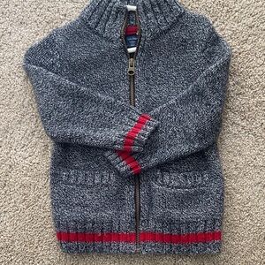 GAP Gray and Red Toddler Knit Sweater
